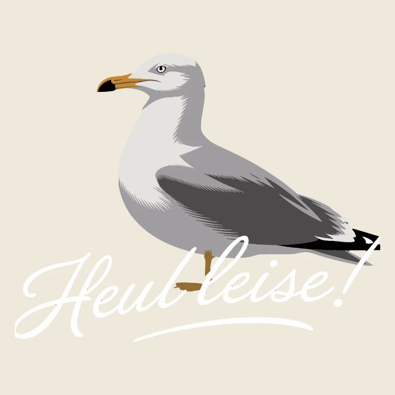 Heul Leise Möwe Illustration Lustiger Spruch