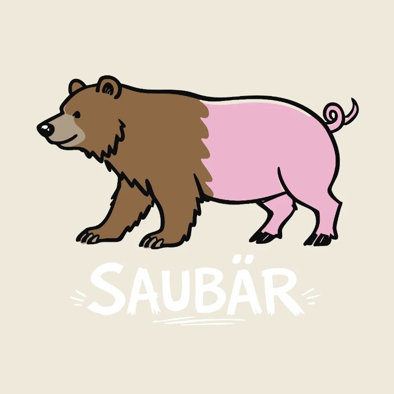 Cochon Ours – Jeu de mots drôles Conception animale