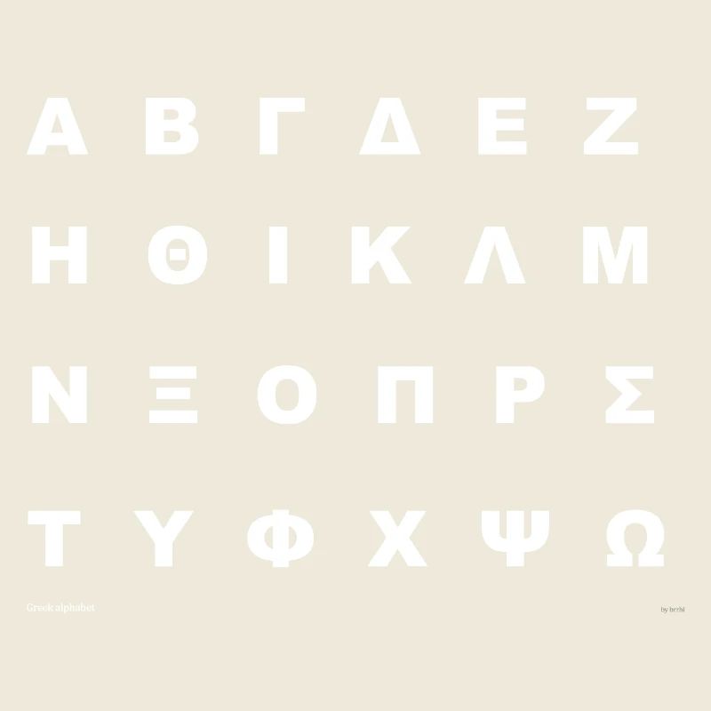 Griechisches Alphabet (weiß)