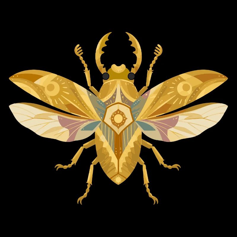 Golden Flying Insect Mystic Style