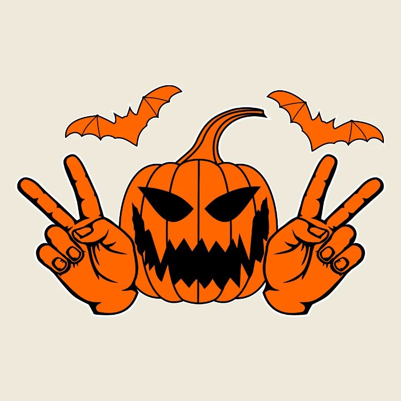 Helloween Frieden Victory Hand Symbol Fledermaus