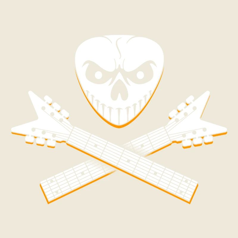 Motifs de guitare crâne et croisé
