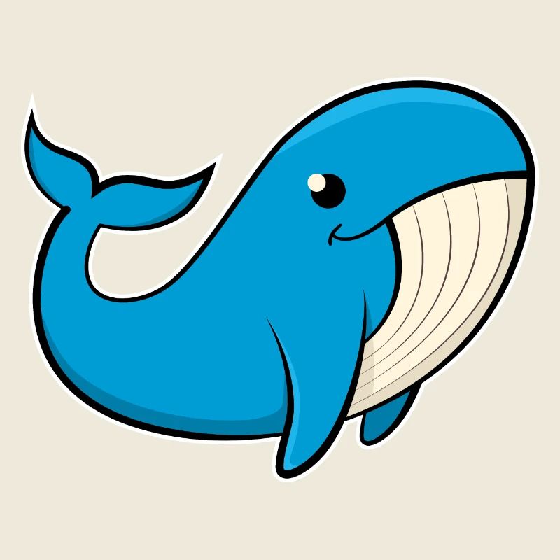 Fröhliches Bild eines Blauwals