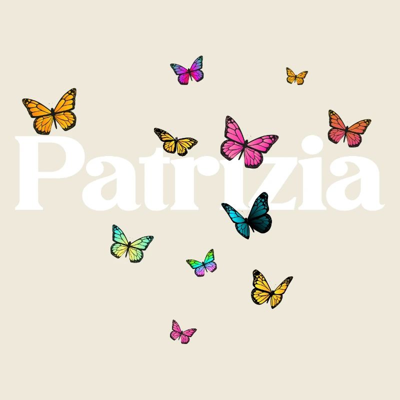 Schöner Mädchenname mit Schmetterlingen PATRIZIA