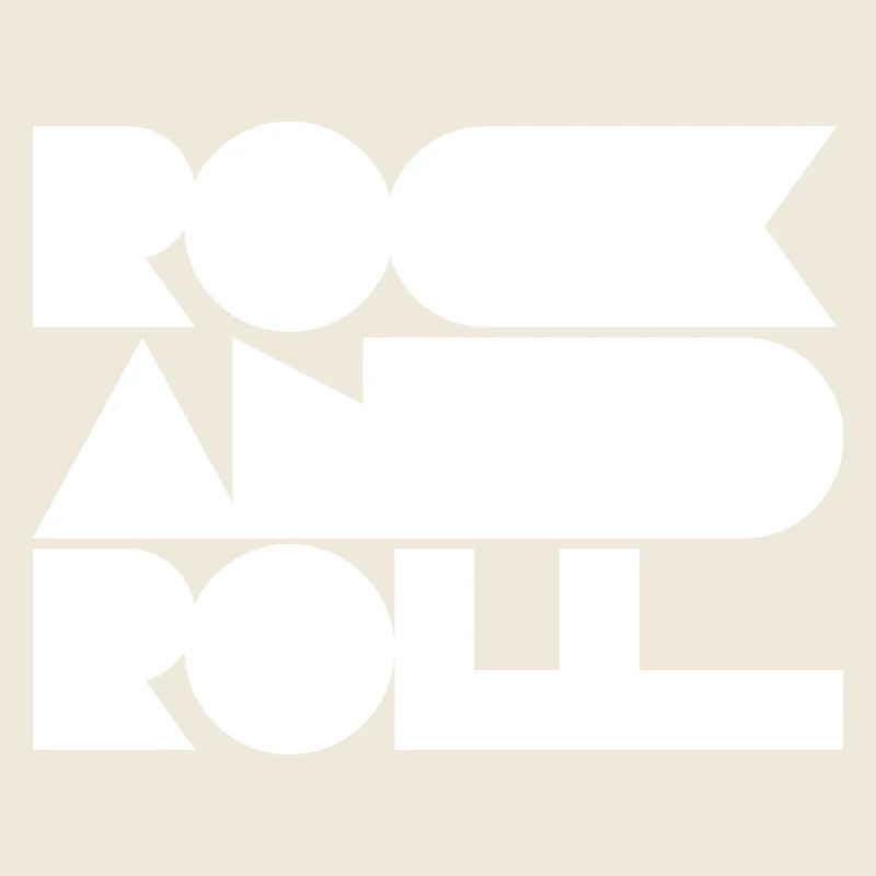 Rock and Roll : Typographie géométrique, audacieuse, cool