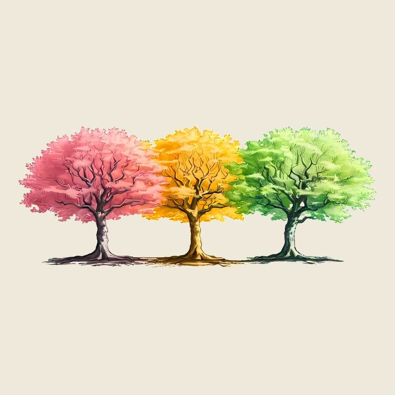 Arbres Forêt Fantastique Colorée