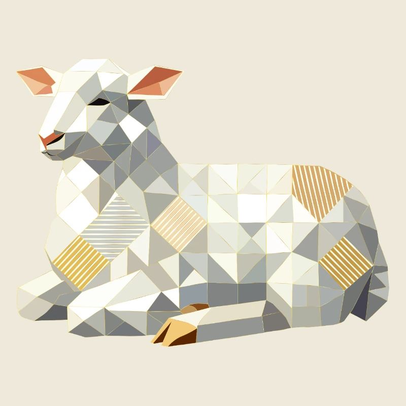 Geometrisches Lamm – modernes Ostersymbol