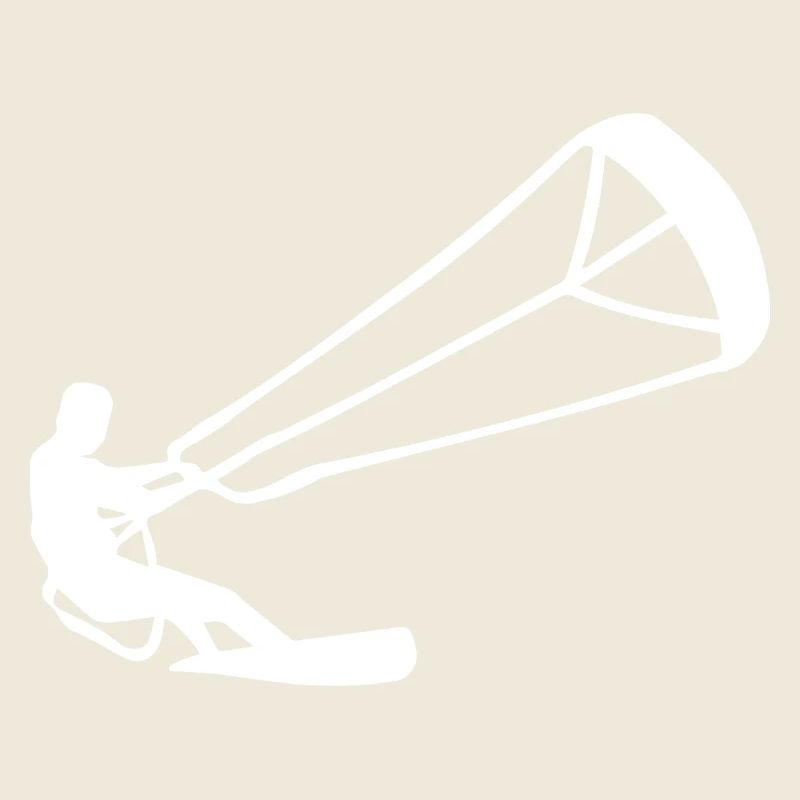 Silhouette minimaliste de kitesurfeur kite