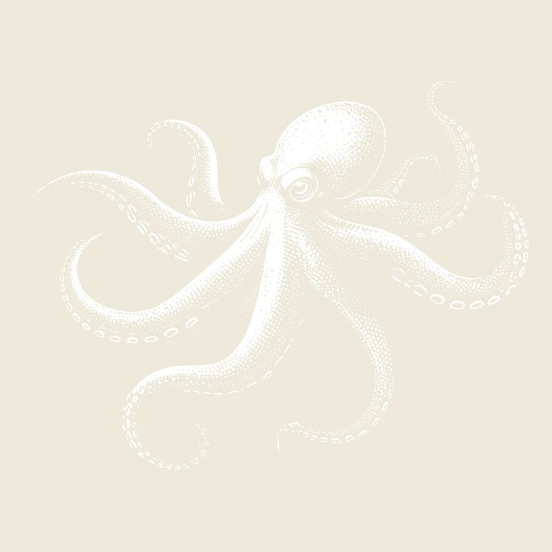 Oktopus in Monochrom