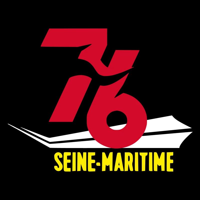 Stylized 76 Seine-Maritime emblem