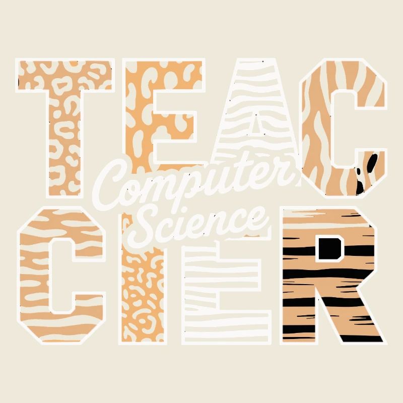 Computer Science Teacher Animal Pattern Style
