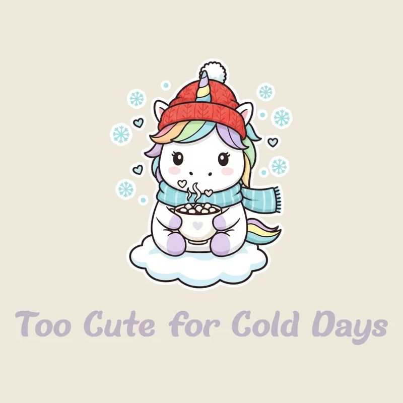 Too Cute for Cold Days - Sweet Winter Unicorn