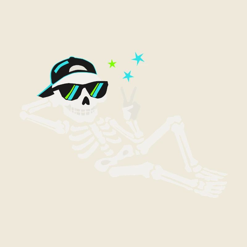 Casual skeleton in sunglasses