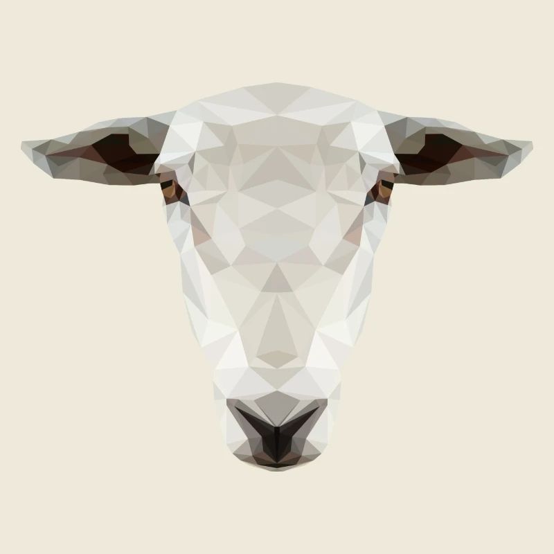 Sheep Head – Geometric Low Poly Animal Design