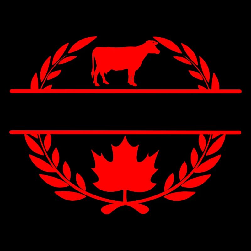 Canada maple leaf cow laurel wreath