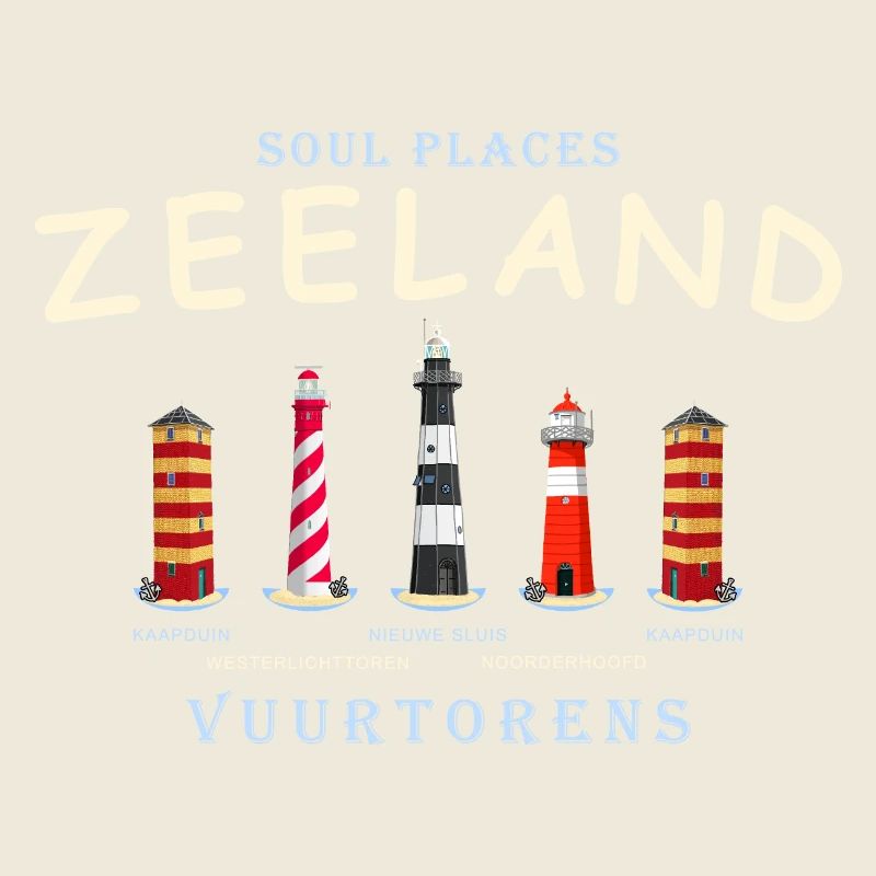 Zeeland, Netherlands, Lighthouses Hand Drawing
