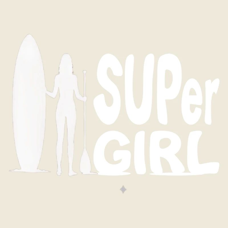 SUPer Girl mit Stand Up Paddle SUP Design 