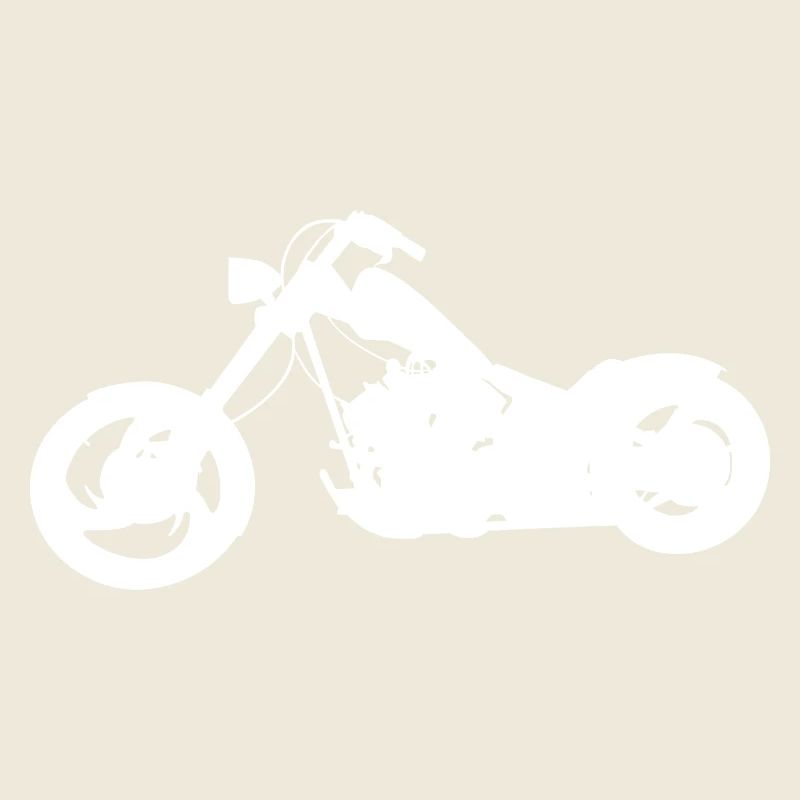 Silhouette chopper motorcycle white