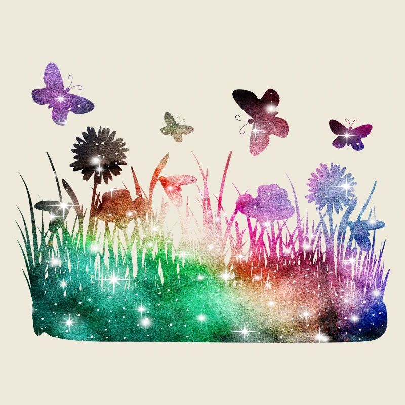 Flower Meadow Galaxy Garden Butterflies