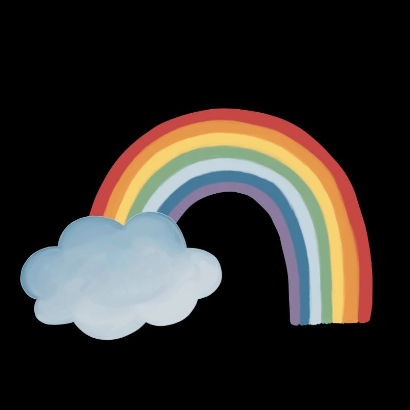 Weather rainbow colorful with cloud