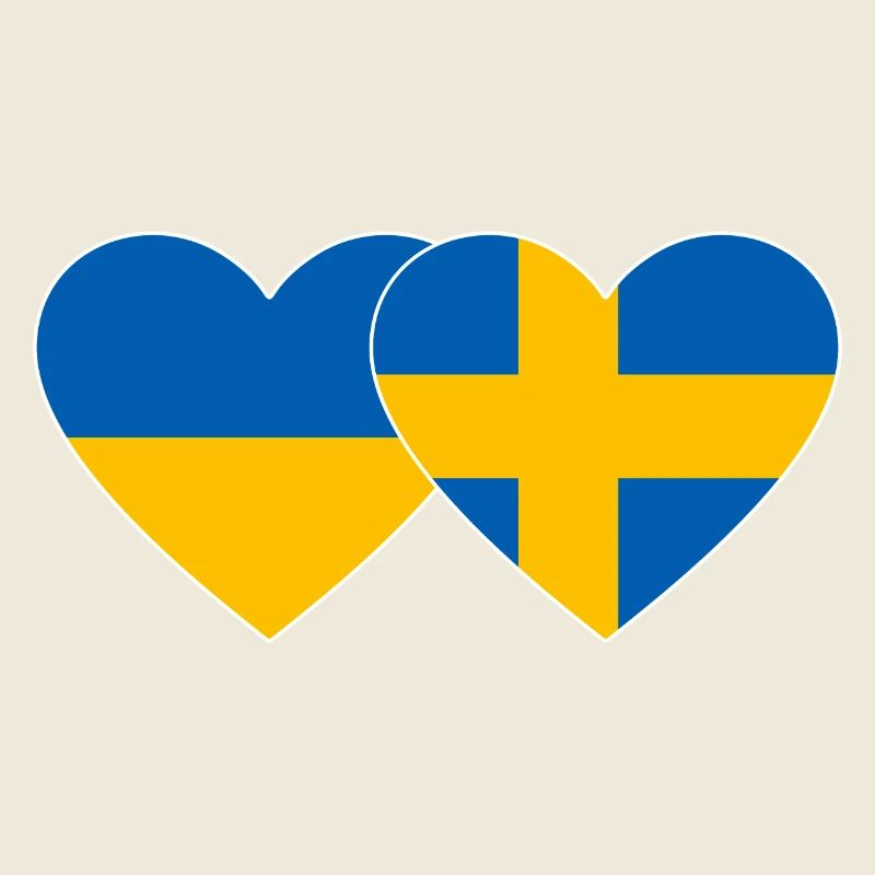 Ukraine Suède Flag Coeur