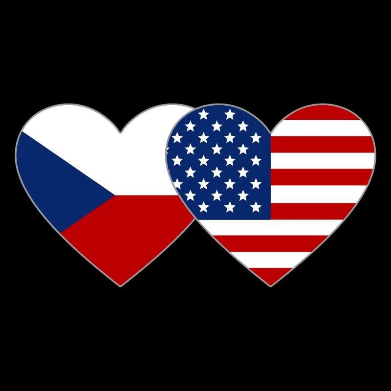 Tschechien USA Flagge Herz