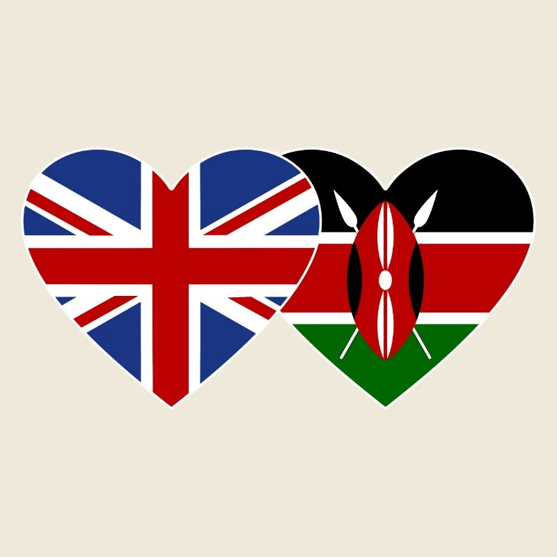 England Kenya Flag Heart