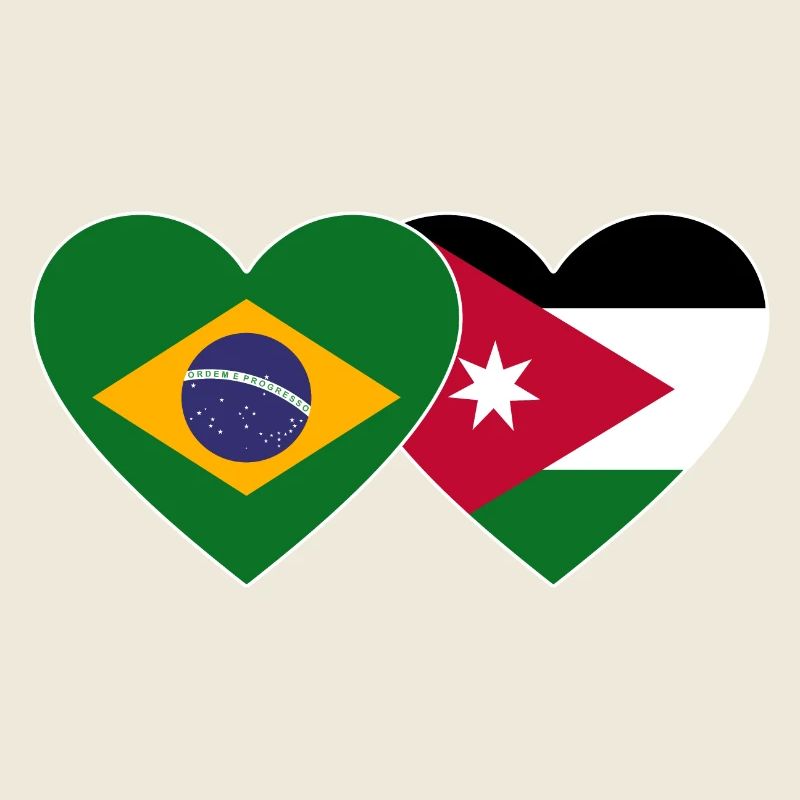 Brasilien Jordanien Flagge Herz
