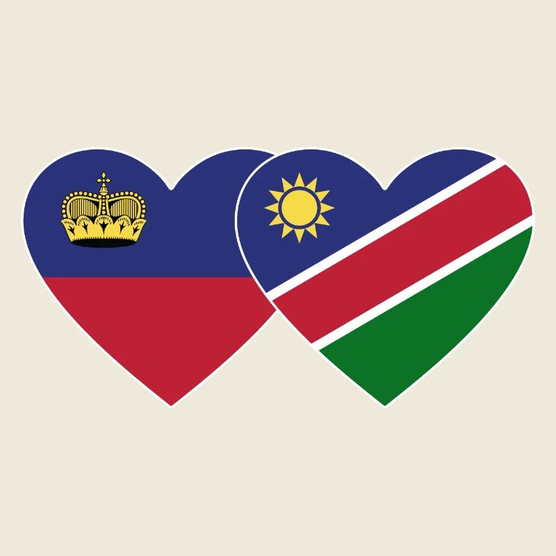 Liechtenstein Namibia Flag Heart