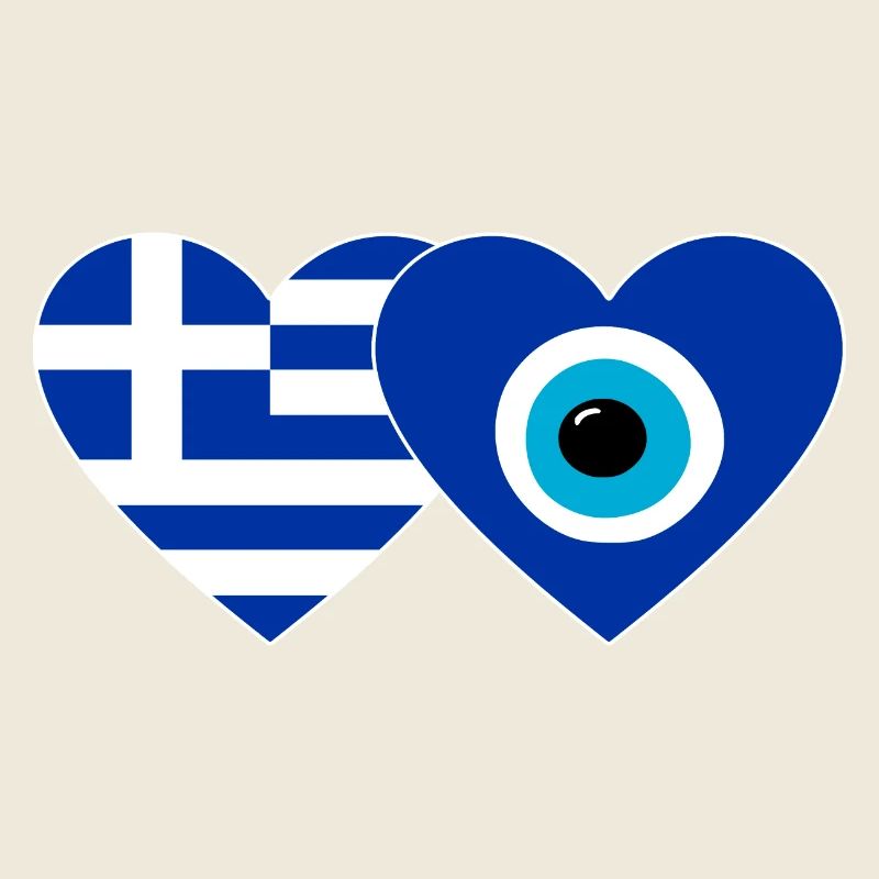 Grèce Nazar perle drapeau coeur