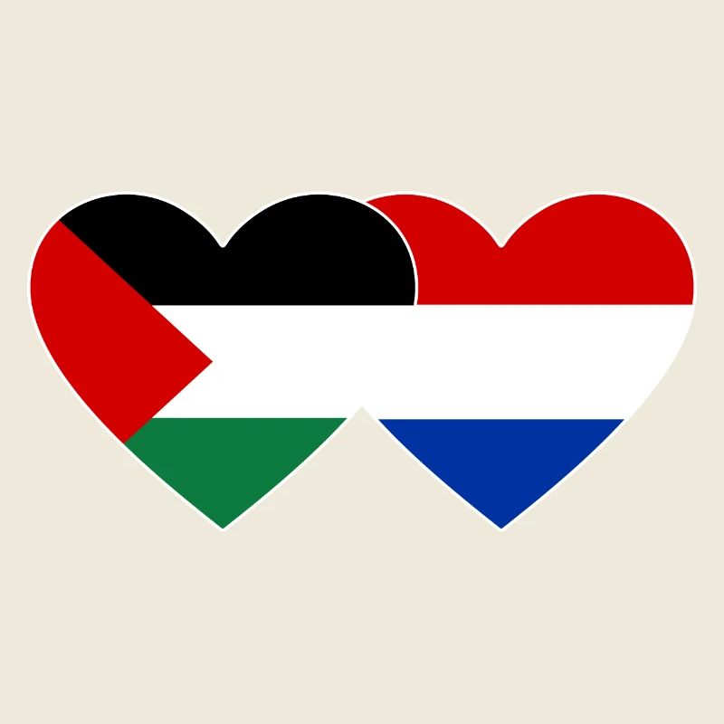 Palestine Holland Flag Heart