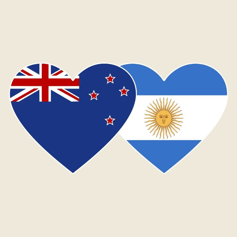 Neuseeland Argentinien Flagge Herz