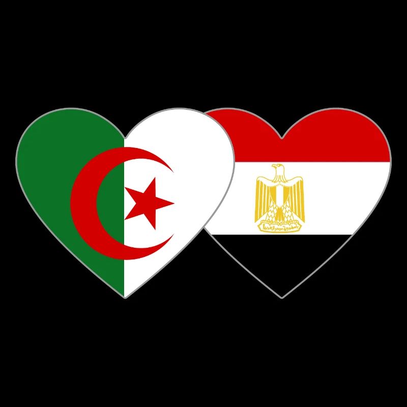 Algeria Egypt Flag Heart