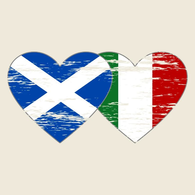 Scotland Italy Flag Heart Used