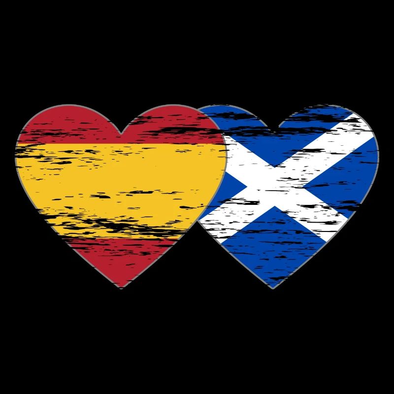 Spanien Schottland Flagge Herz used