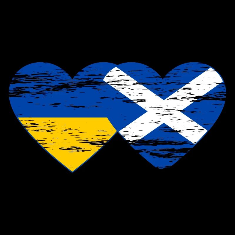 Ukraine Ecosse drapeau coeur utilisé