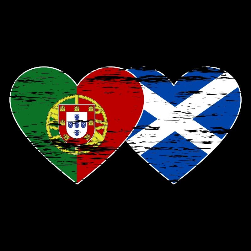 Portugal Ecosse drapeau coeur utilisé