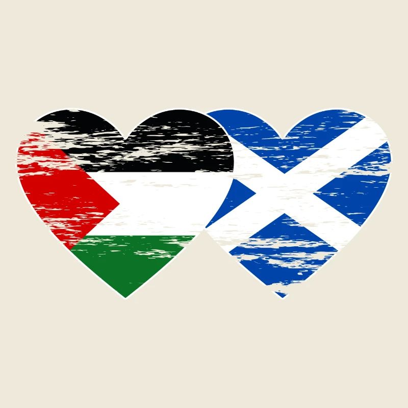 Palestine Ecosse drapeau coeur utilisé