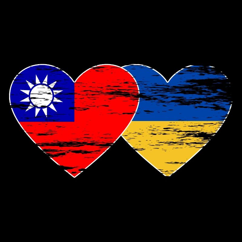 Taïwan Ukraine Drapeau utilisé