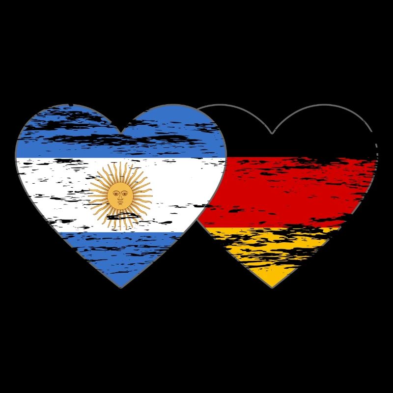 Argentina Germany Flag Heart Used