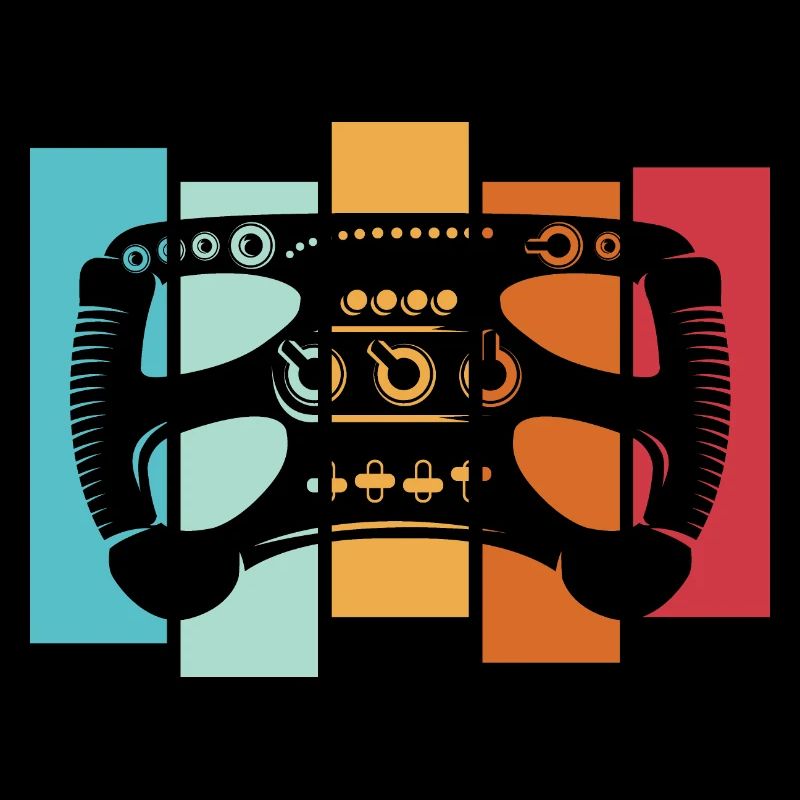 retro racing sim formula Lenkrad vintage Auto Logo