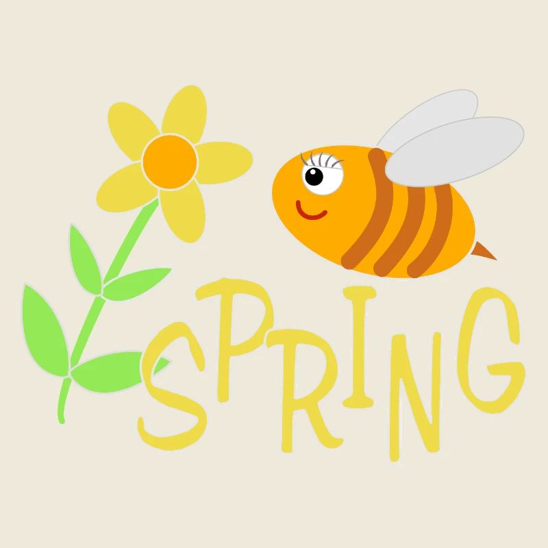 Fröhliche Bienchen mit Blumenmotiv