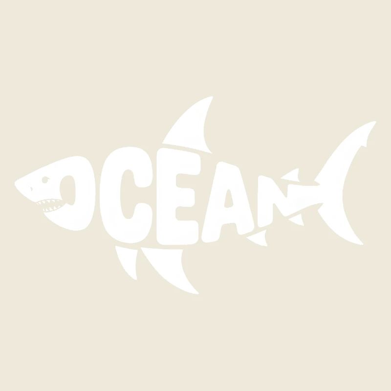 Ocean - Cool Shark Ocean Logo