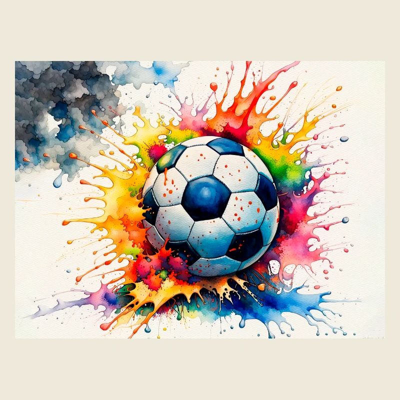 Explosive Watercolor Soccer Ball