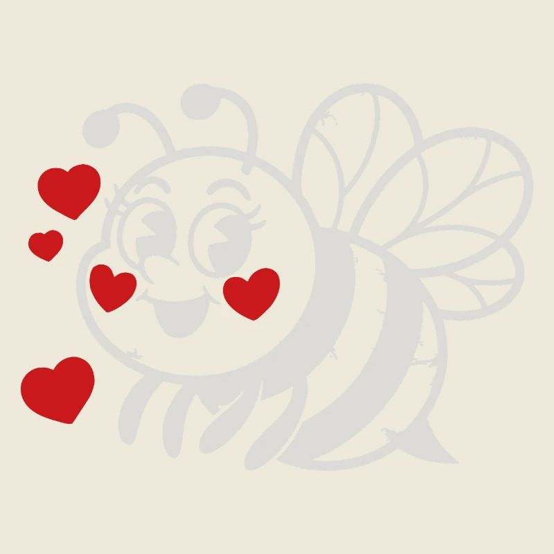 LoveBee Hearts : Adorable Dessin Lineline Bee