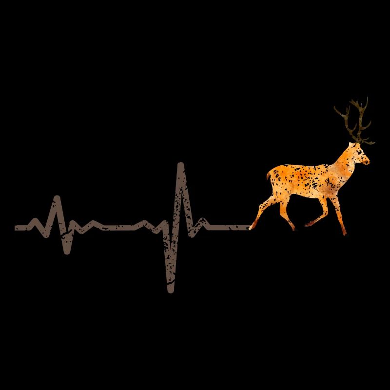 Heartbeat Hirsch farbig - Geschenk
