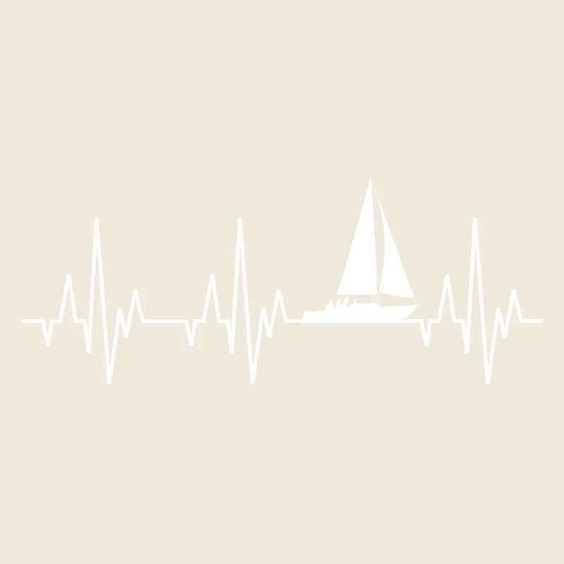 Heartbeat ECG sailing sailboat sailing ship