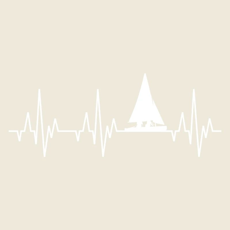 Heartbeat ECG sailing sailboat sailing ship