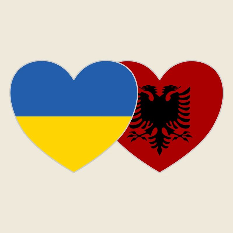 Ukraine Albanie Drapeau du cœur