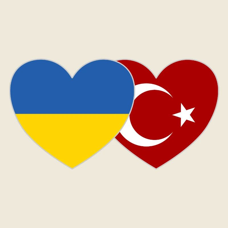 Drapeau de l’Ukraine et de la Turquie